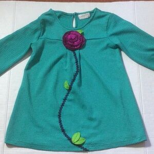 Emily rose TealKids Top with Purple Flower, Sz 8: